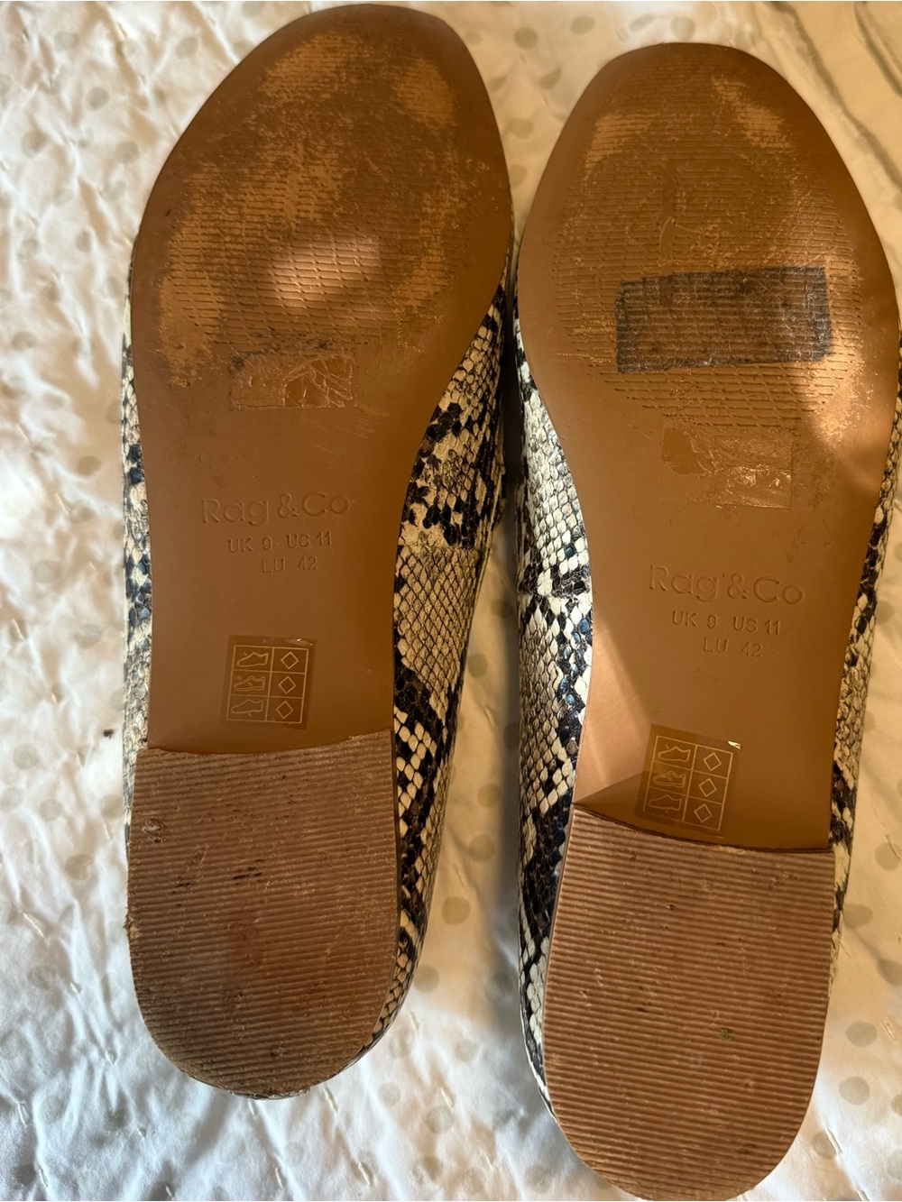 Rag & Co Snake-Print Loafers - Black & Cream - Picture 5 of 5